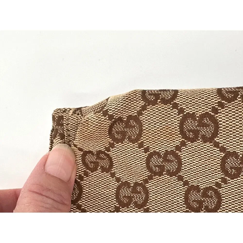 Gucci GG Canvas Belt Bag 28566 Beige Brown Canvas/Leather Made in Italy